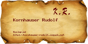 Kornhauser Rudolf névjegykártya